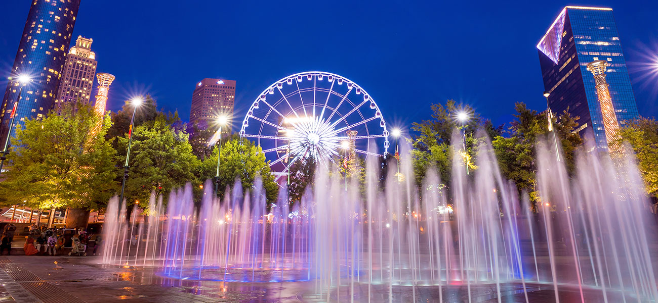 Water show at the Fountain of Rings